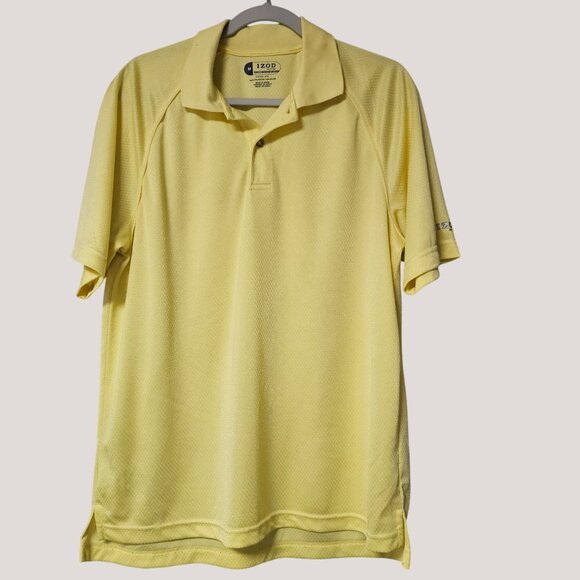Izod XFG Mens Yellow Golf Polo Shirt M 100% Polyester Cool.fx Short Sleeve - Picture 1 of 8